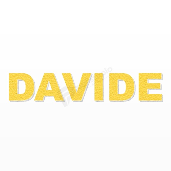 DAVIDE nome in polistirolo - Arial - Giallo - Senza base