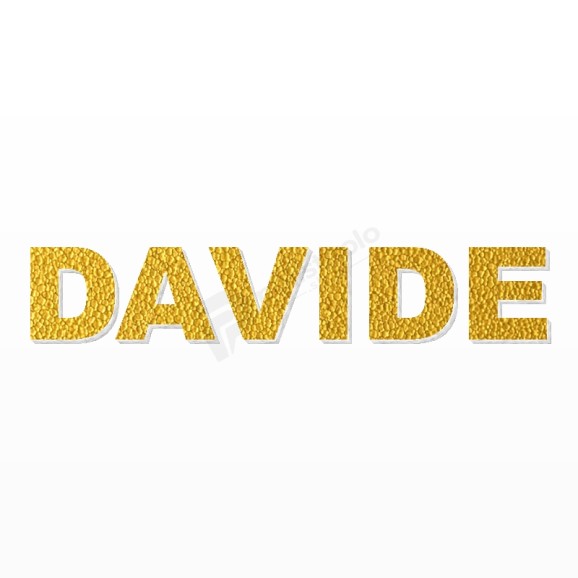 DAVIDE nome in polistirolo - Arial - Oro - Senza base