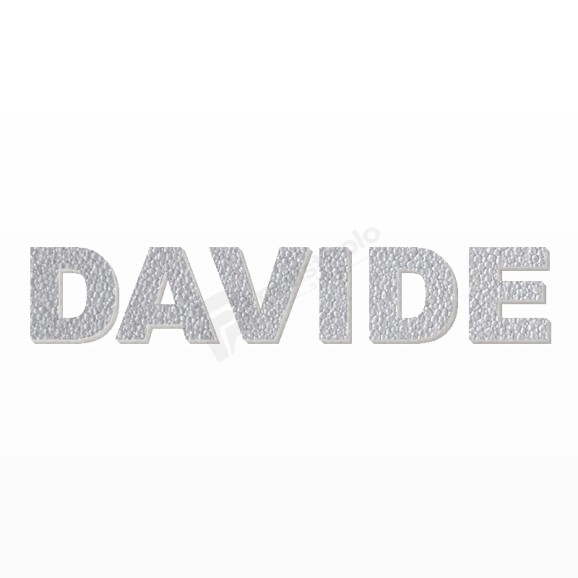 DAVIDE nome in polistirolo - Arial - Argento - Senza base
