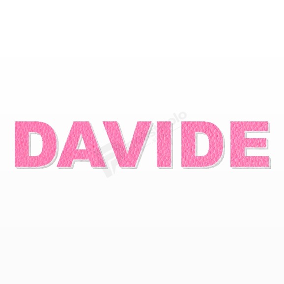 DAVIDE nome in polistirolo - Arial - Rosa - Senza base