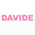 DAVIDE nome in polistirolo - Arial - Rosa - Senza base