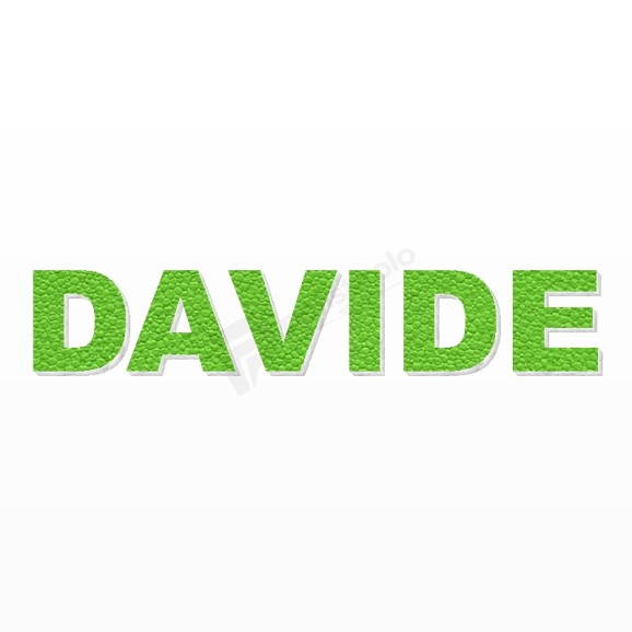 DAVIDE nome in polistirolo - Arial - Verde - Senza base