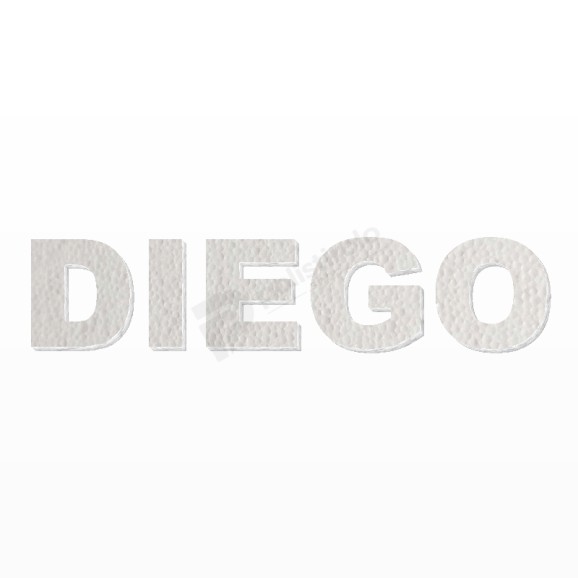 DIEGO nome in polistirolo - Arial - Bianco - Senza base