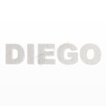 DIEGO nome in polistirolo - Arial - Bianco - Senza base