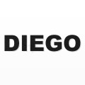 DIEGO nome in polistirolo - Arial - Nero - Senza base
