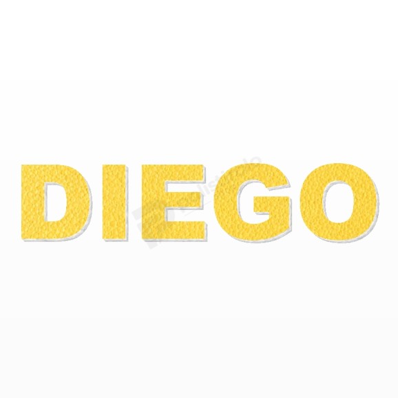 DIEGO nome in polistirolo - Arial - Giallo - Senza base