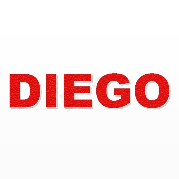 DIEGO nome in polistirolo - Arial - Rosso - Senza base