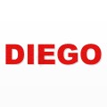 DIEGO nome in polistirolo - Arial - Rosso - Senza base
