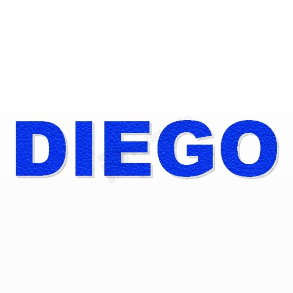 DIEGO nome in polistirolo - Arial - Blu - Senza base