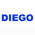 DIEGO nome in polistirolo - Arial - Blu - Senza base