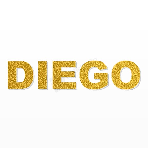 DIEGO nome in polistirolo - Arial - Oro - Senza base