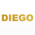DIEGO nome in polistirolo - Arial - Oro - Senza base