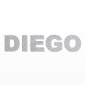 DIEGO nome in polistirolo - Arial - Argento - Senza base