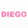 DIEGO nome in polistirolo - Arial - Rosa - Senza base