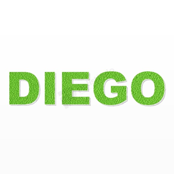 DIEGO nome in polistirolo - Arial - Verde - Senza base