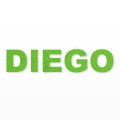 DIEGO nome in polistirolo - Arial - Verde - Senza base