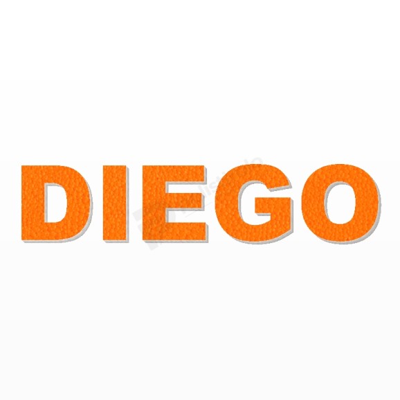 DIEGO nome in polistirolo - Arial - Arancione - Senza base