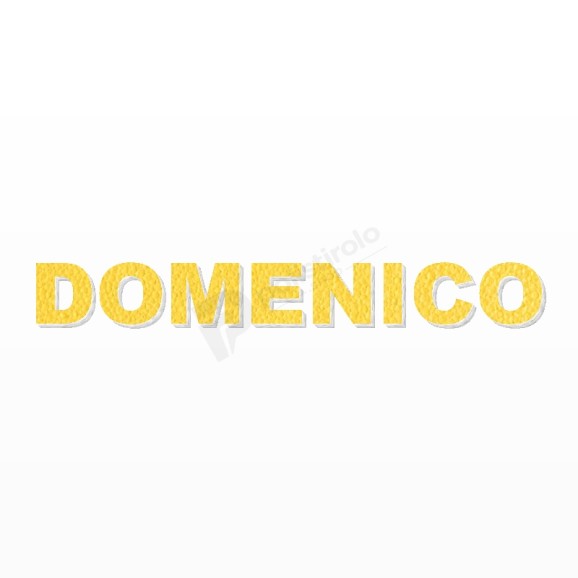 DOMENICO nome in polistirolo - Arial - Giallo - Senza base