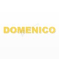 DOMENICO nome in polistirolo - Arial - Giallo - Senza base