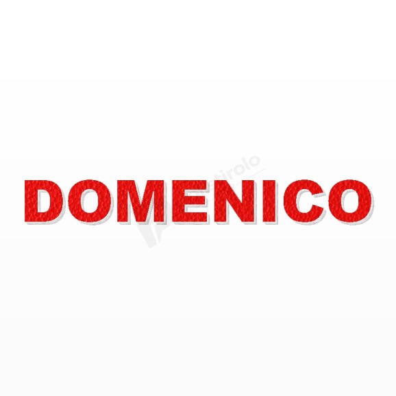 DOMENICO nome in polistirolo - Arial - Rosso - Senza base