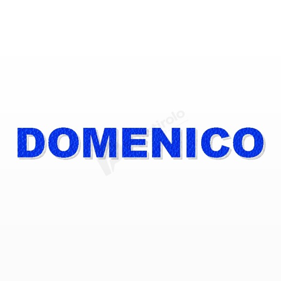 DOMENICO nome in polistirolo - Arial - Blu - Senza base