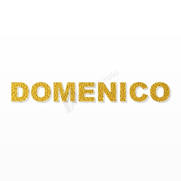 DOMENICO nome in polistirolo - Arial - Oro - Senza base