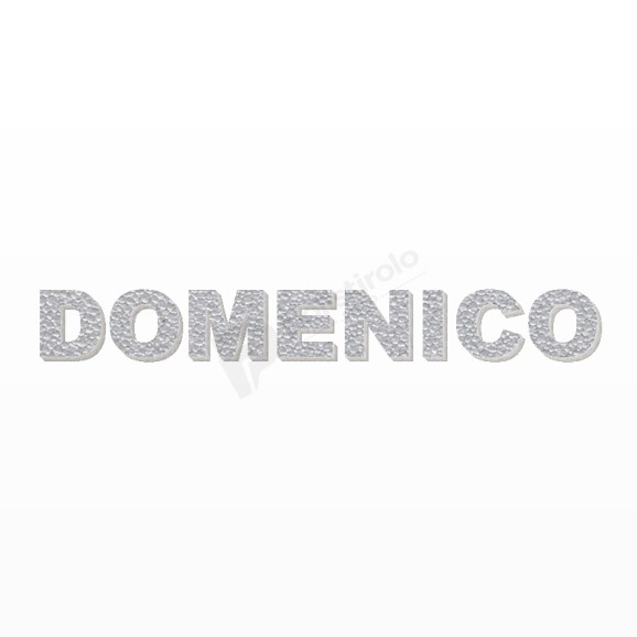DOMENICO nome in polistirolo - Arial - Argento - Senza base