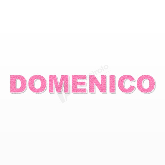 DOMENICO nome in polistirolo - Arial - Rosa - Senza base