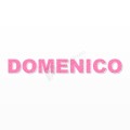 DOMENICO nome in polistirolo - Arial - Rosa - Senza base