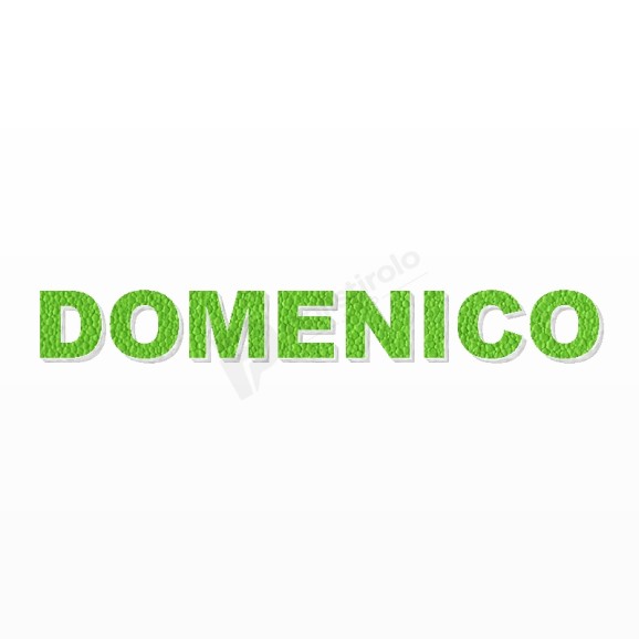 DOMENICO nome in polistirolo - Arial - Verde - Senza base