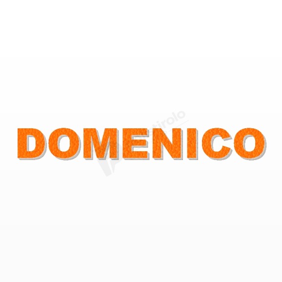 DOMENICO nome in polistirolo - Arial - Arancione - Senza base