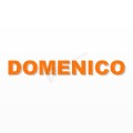 DOMENICO nome in polistirolo - Arial - Arancione - Senza base