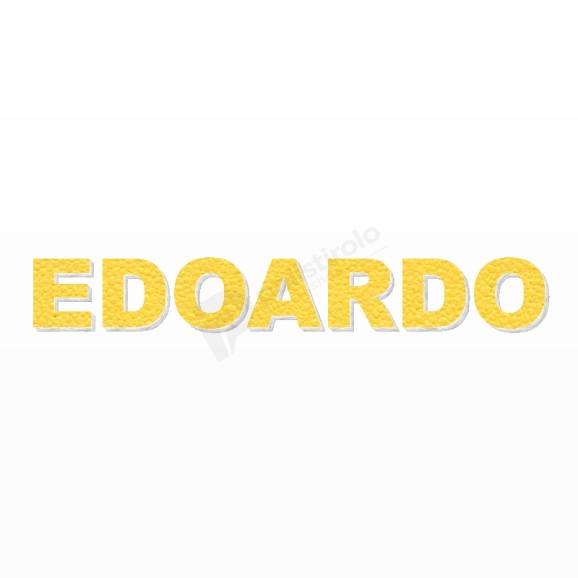 EDOARDO nome in polistirolo - Arial - Giallo - Senza base