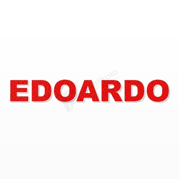 EDOARDO nome in polistirolo - Arial - Rosso - Senza base