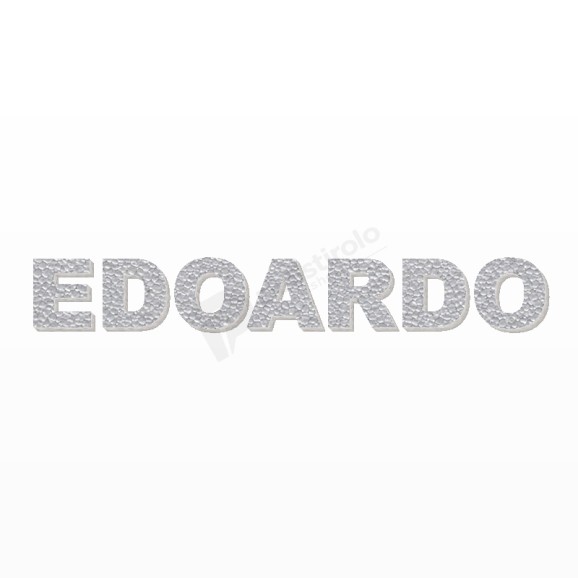 EDOARDO nome in polistirolo - Arial - Argento - Senza base
