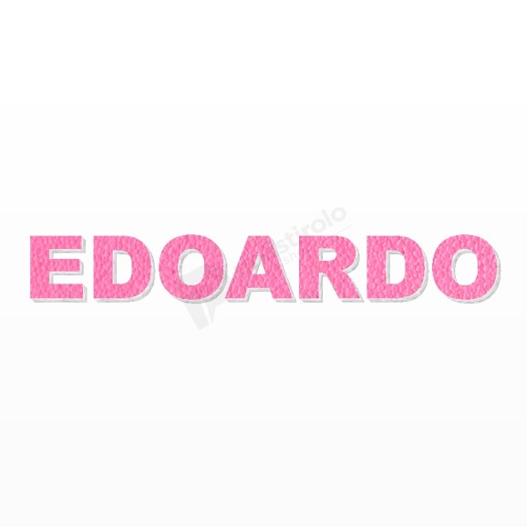 EDOARDO nome in polistirolo - Arial - Rosa - Senza base