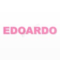 EDOARDO nome in polistirolo - Arial - Rosa - Senza base