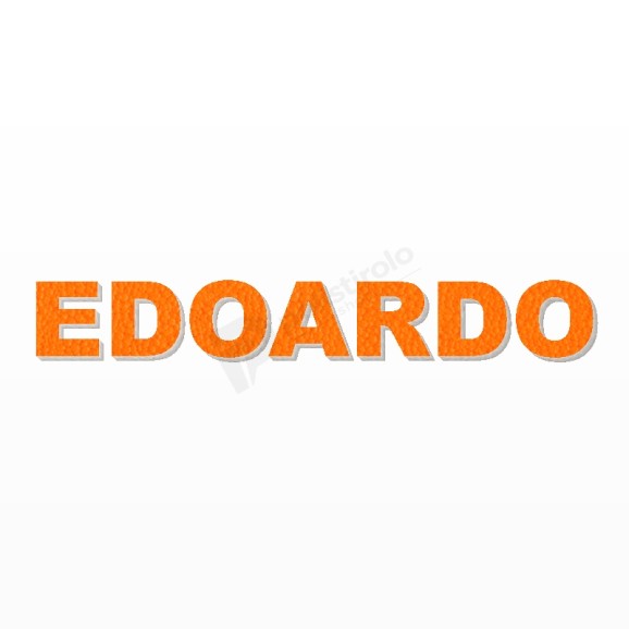 EDOARDO nome in polistirolo - Arial - Arancione - Senza base