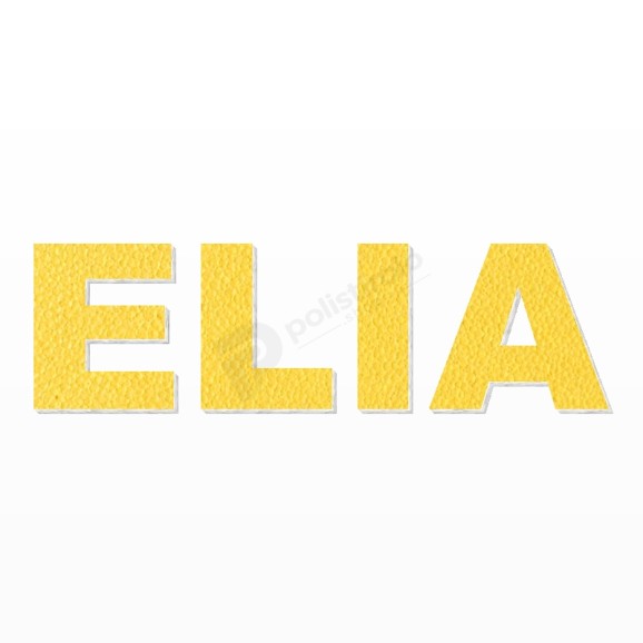 ELIA nome in polistirolo - Arial - Giallo - Senza base