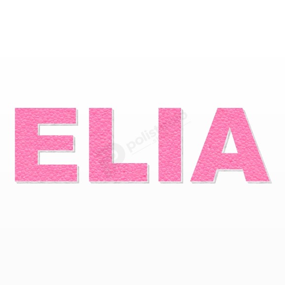 ELIA nome in polistirolo - Arial - Rosa - Senza base