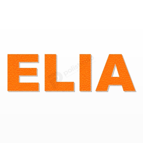 ELIA nome in polistirolo - Arial - Arancione - Senza base
