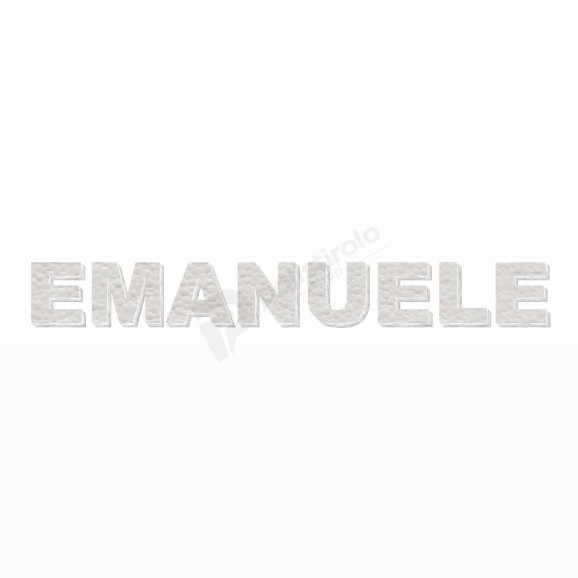 EMANUELE nome in polistirolo - Arial - Bianco - Senza base