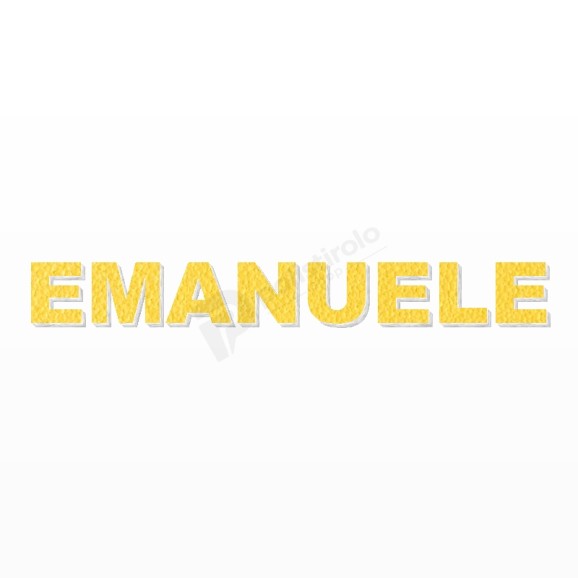 EMANUELE nome in polistirolo - Arial - Giallo - Senza base