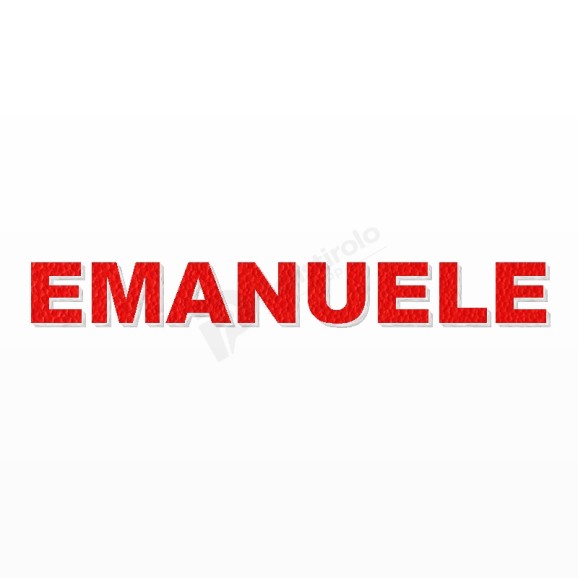 EMANUELE nome in polistirolo - Arial - Rosso - Senza base