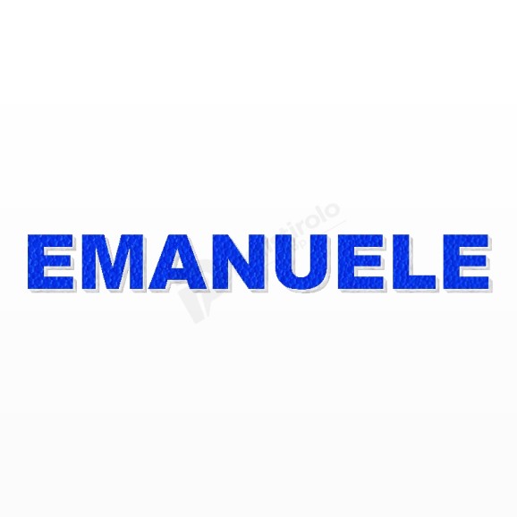 EMANUELE nome in polistirolo - Arial - Blu - Senza base