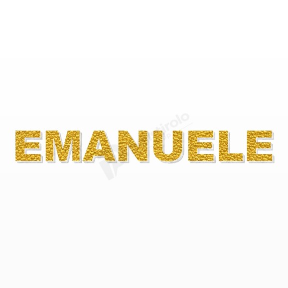 EMANUELE nome in polistirolo - Arial - Oro - Senza base