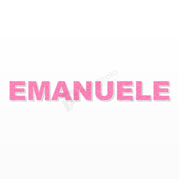 EMANUELE nome in polistirolo - Arial - Rosa - Senza base