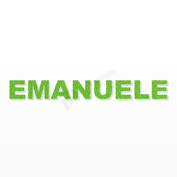 EMANUELE nome in polistirolo - Arial - Verde - Senza base