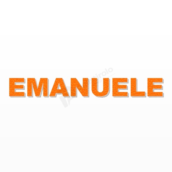 EMANUELE nome in polistirolo - Arial - Arancione - Senza base
