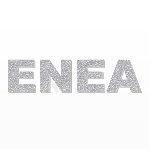 ENEA nome in polistirolo - Arial - Argento - Senza base
